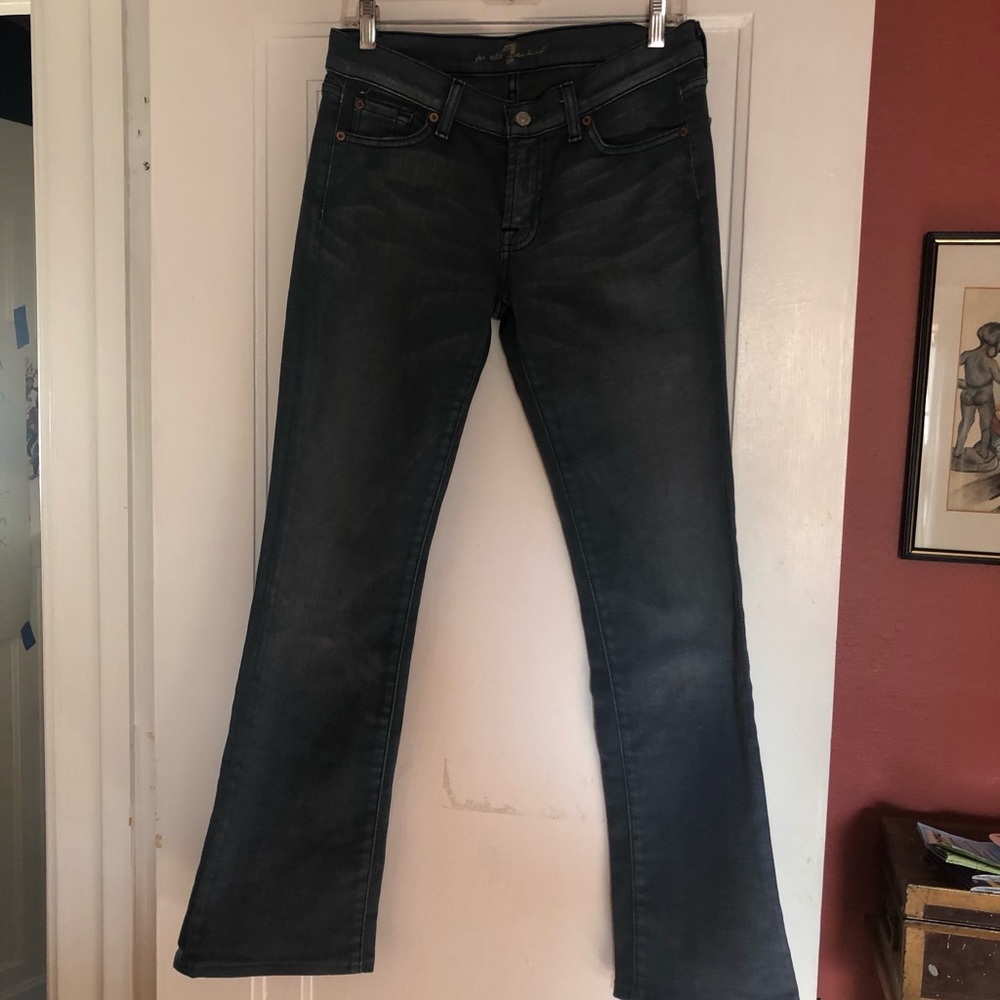 7 for All Mankind Slate Blue Grey Bootcut Jeans 28
